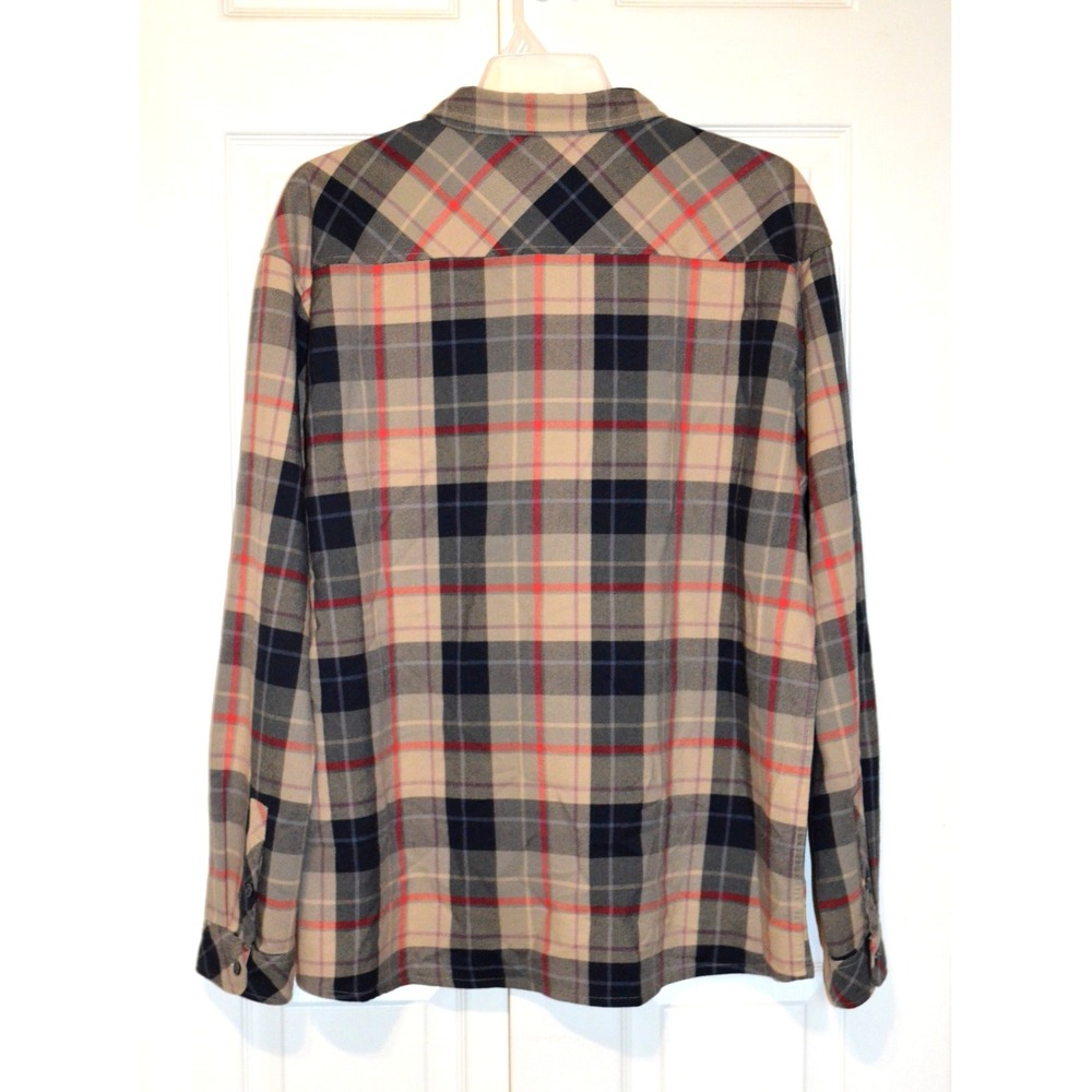 Lot of 2 Into The AM Flannel Shirts Mens 2XL Brown Black & Cream Red Black - Picture 7 of 16